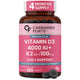 Carbamide Forte Vitamin D3 4000IU + K2 100µg (MK7) | 1 Tablet-A-Day | 4 Month Supply | High Strength Vitamin D3 K2 Supplement for Bone & Heart Health| 120 Tablets