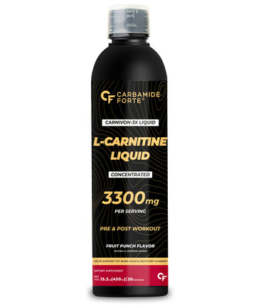 Carnitine Supplement For Men & Women | Liquid L Carnitine Pre Workout, Intra Workout & Post Workout Supplement With 3300 mg Per Serving With Added Vitamins