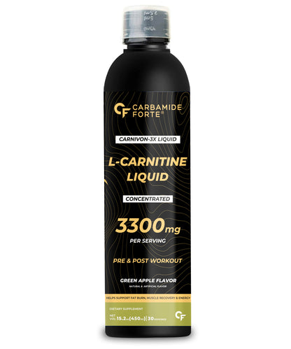 Carnitine Supplement For Men & Women | Liquid L Carnitine Pre Workout, Intra Workout & Post Workout Supplement With 3300 mg Per Serving With Added Vitamins