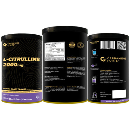 L- Citrulline 2000 mg | Boosts Muscle Pump, Stamina & Recovery | Berry Blast Flavour