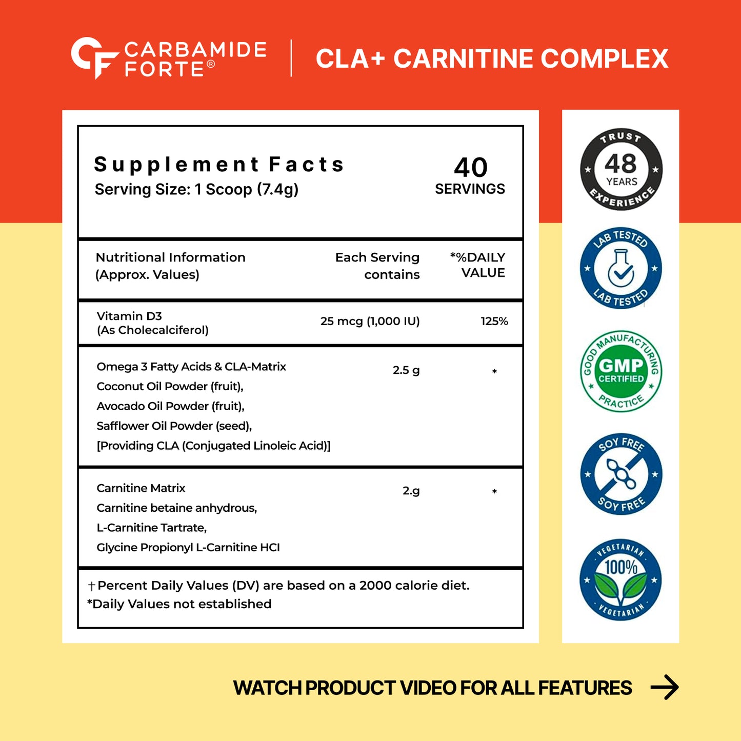 100%  Premium Omega-3 & Carnitine Blend with Vitamin D3/ Supports Energy & Fat Metabolism/ Watermelon Flavored