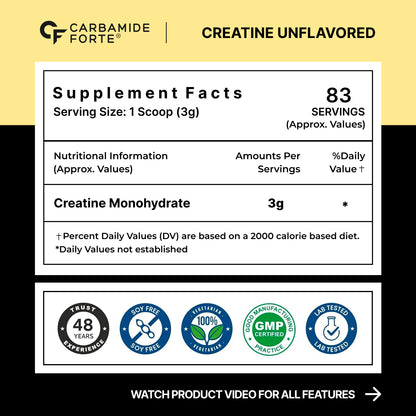 100% Pure Creatine Monohydrate – 3g Per Serving | Boost Strength, Performance & Recovery | For Men & Women