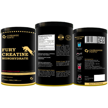 Fury Pump Pre-Workout – Explosive Energy & Focus | Boost Strength, Endurance & Blood Flow | In Various Flavors I For Men And Women - Fruit Punch 300g