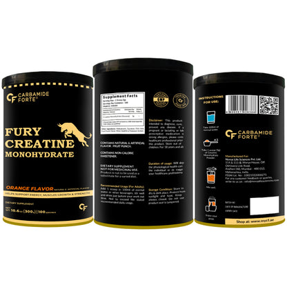 Fury Pump Pre-Workout – Explosive Energy & Focus | Boost Strength, Endurance & Blood Flow | In Various Flavors I For Men And Women - Orange Flavour 300g