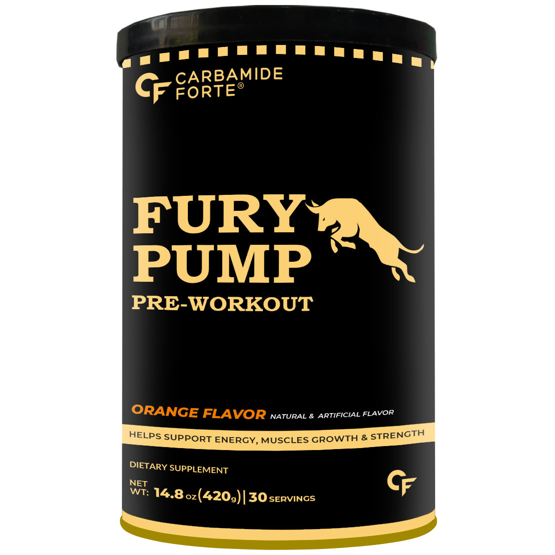 Fury Pump Pre-Workout – Explosive Energy & Focus | Boost Strength, Endurance & Blood Flow | In Various Flavors I For Men And Women- Orange Flavour 420g