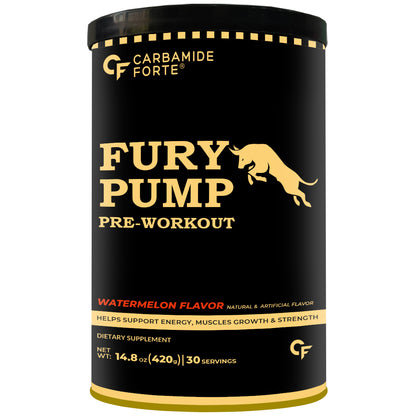 Fury Pump Pre-Workout – Explosive Energy & Focus | Boost Strength, Endurance & Blood Flow | In Various Flavors I For Men And Women - Watermelon 420g