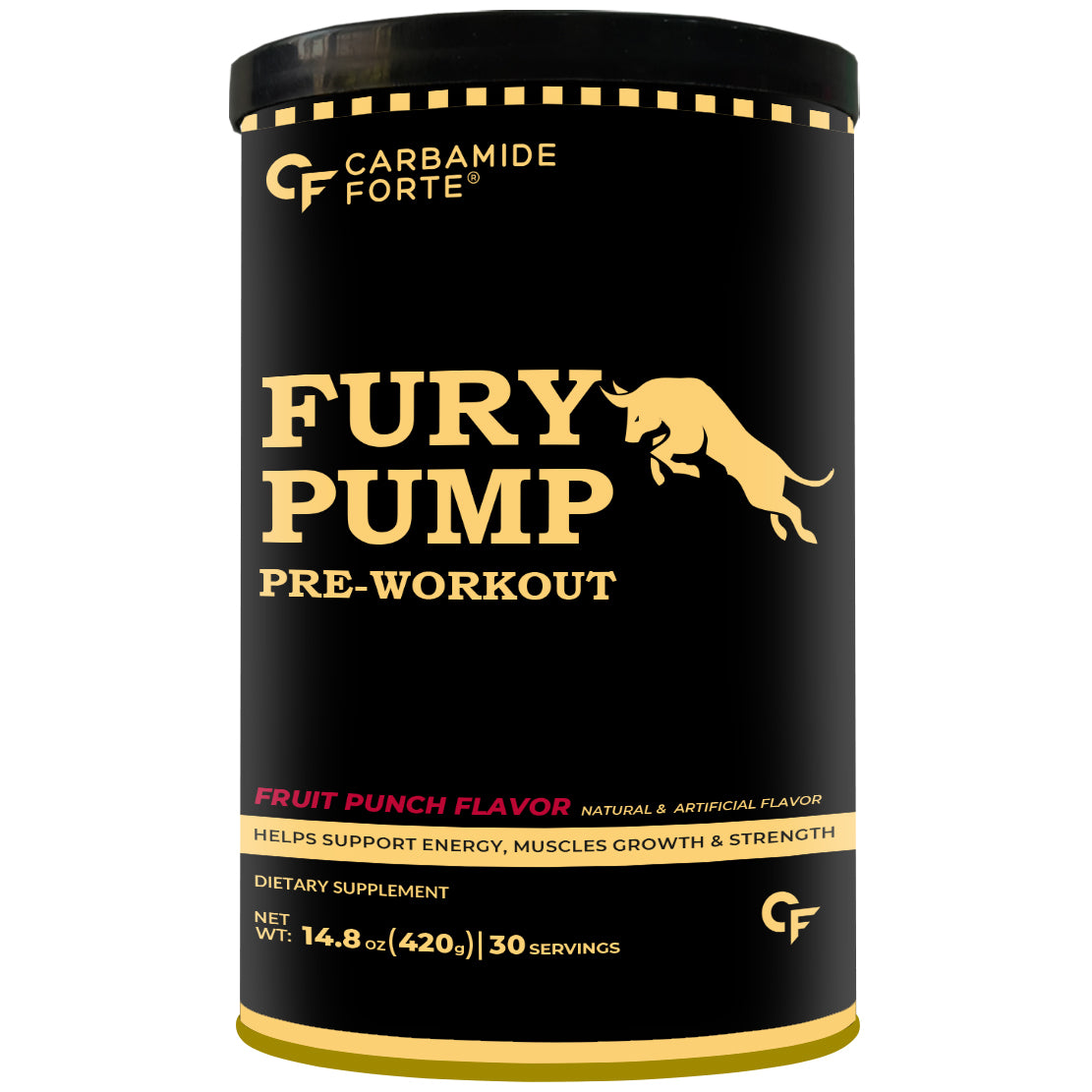Fury Pump Pre-Workout – Explosive Energy & Focus | Boost Strength, Endurance & Blood Flow | In Various Flavors I For Men And Women Fruit Punch - 420g