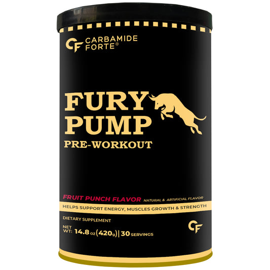 Fury Pump Pre-Workout – Explosive Energy & Focus | Boost Strength, Endurance & Blood Flow | In Various Flavors I For Men And Women Fruit Punch - 420g
