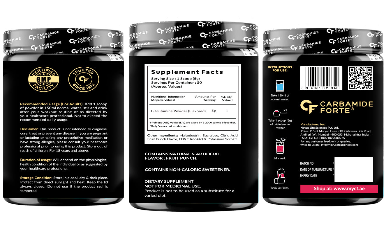 GLUTAMINE FRUIT PUNCH 250g