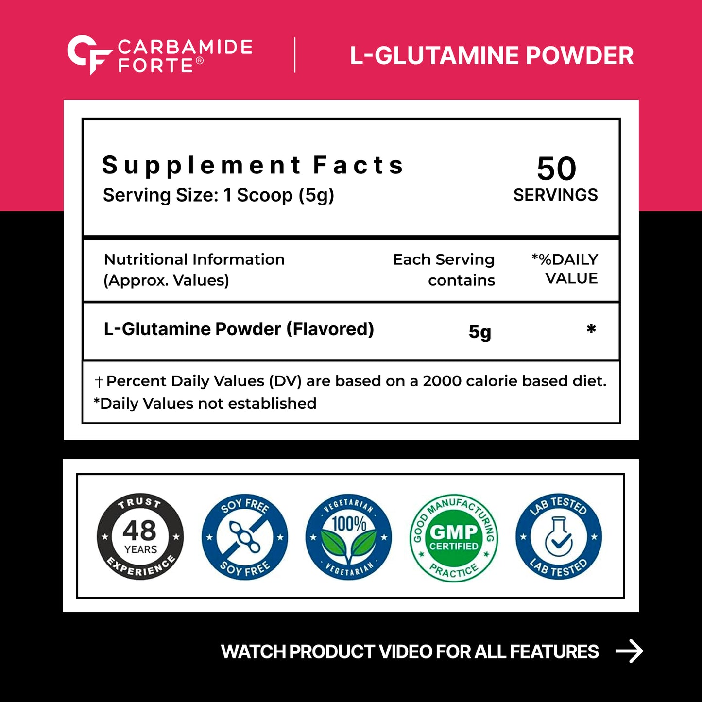 GLUTAMINE FRUIT PUNCH 250g