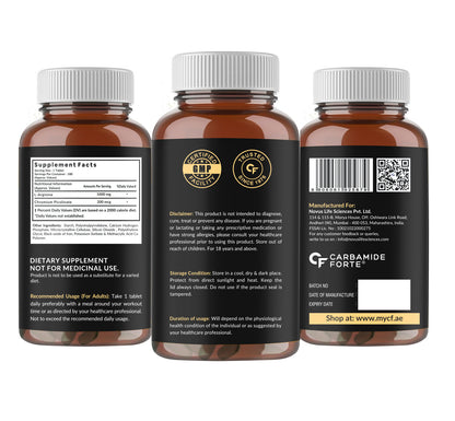 Carbamide Forte L-Arginine  with Chromium Picolinate  | Boost Performance, Metabolism & Energy