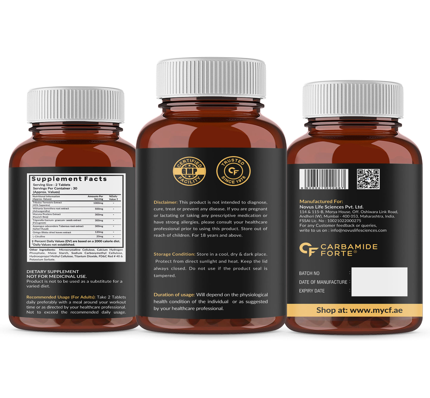 Nova Test – Advanced Testosterone Booster | 1000mg Tribulus & Ashwagandha | Boost Strength, Stamina & Vitality